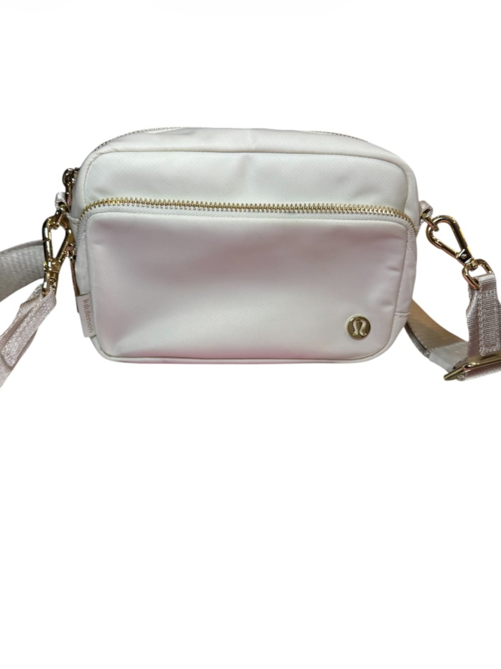 lululemon athletica White Crossbody with Gold Hardware Accents